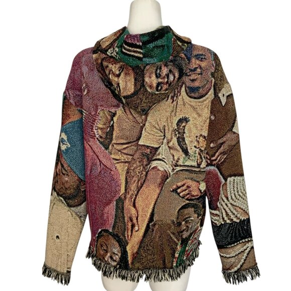 Kaiface The Brand Tapestry Hoodie Sweatshirt Pullover M Streetwear Urban Fringe - Picture 11 of 14